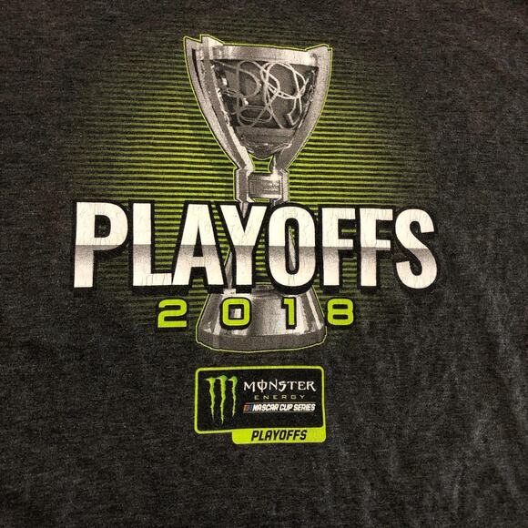 Men’s Grey 2018 Monster NASCAR Cup Playoffs Graphic Tee - Picture 2 of 3